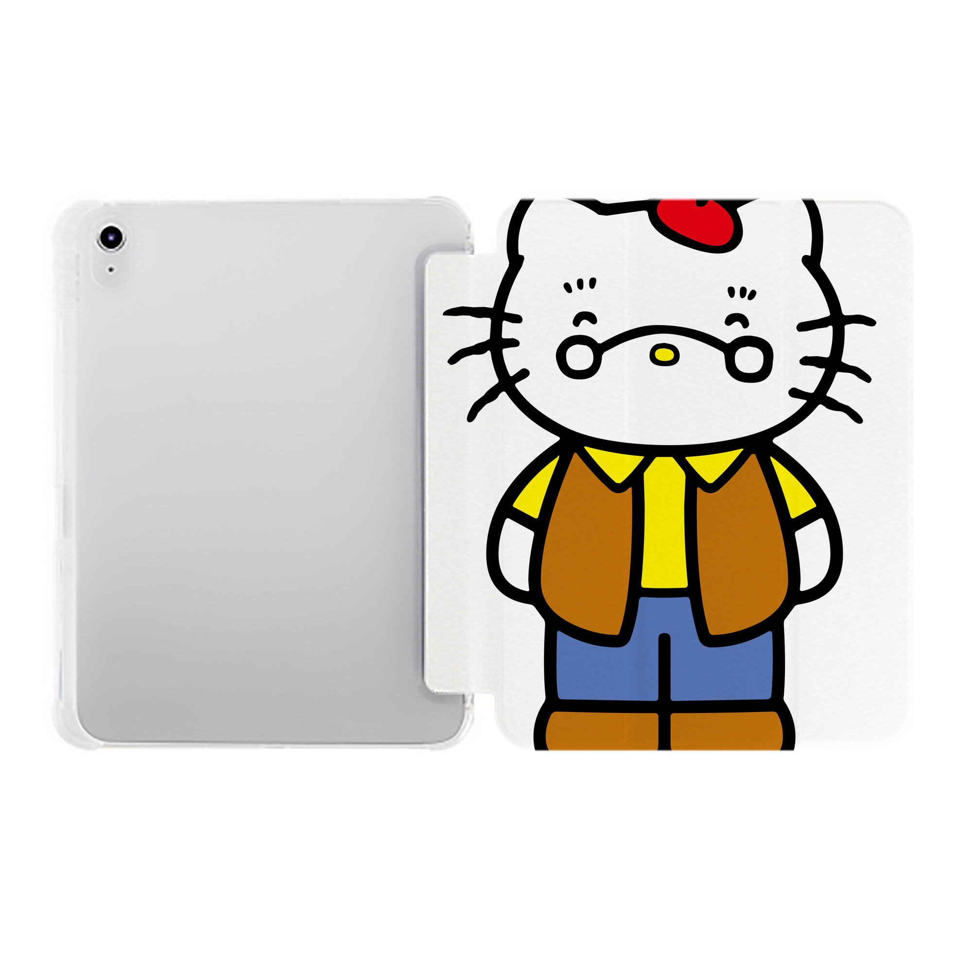 （画像用） Hello Kitty ハローキティ IPad ケース ペン収納付き 三つ折りスタンド PUレザー×シリコン 対応機種9.5/10.5/10.9インチ